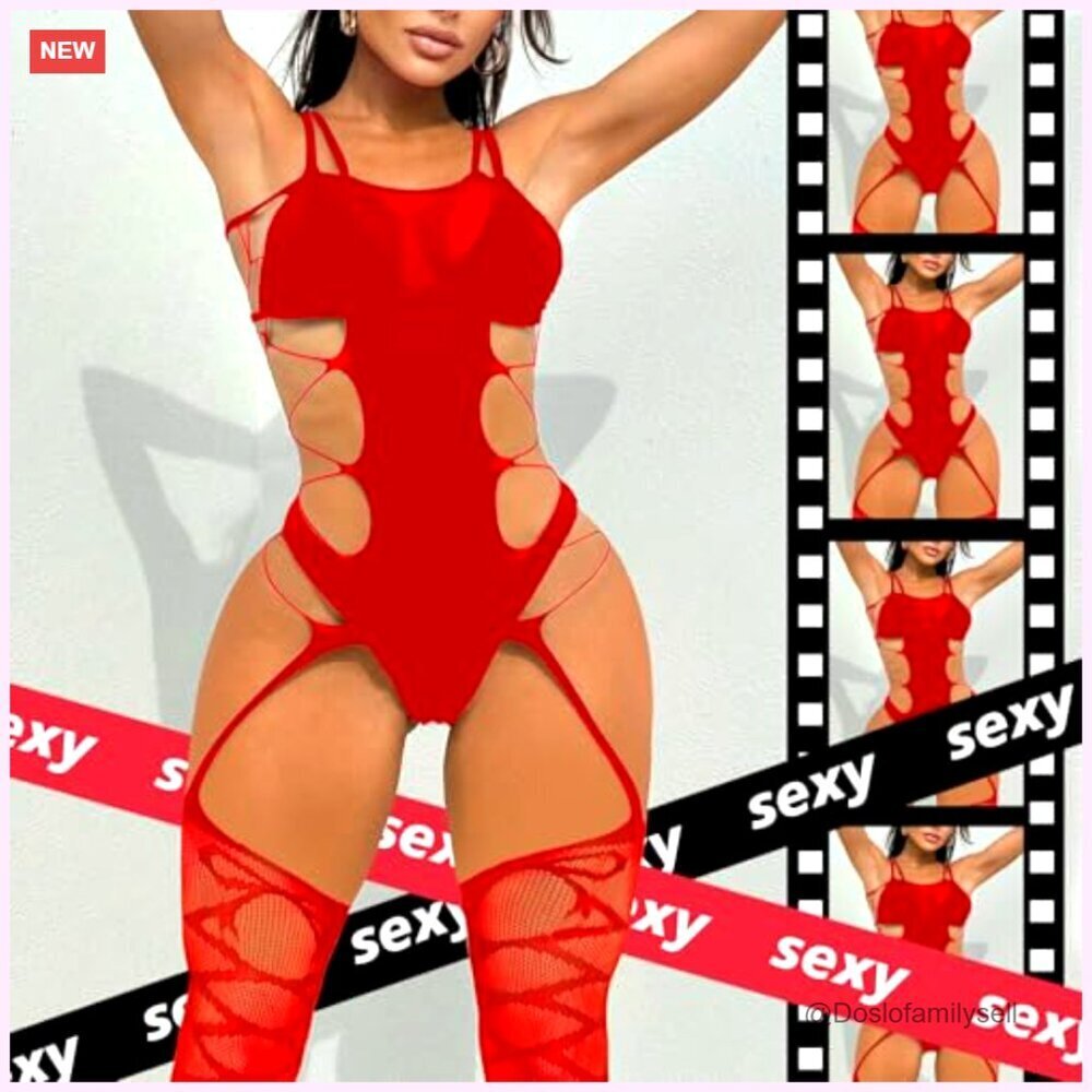 Sparkle Rhinestone Fishnet Lingerie Set Teddy Mesh Rave Outfit - Picture 4 of 6